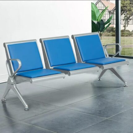 3-Link Leather Padded Waiting Bench